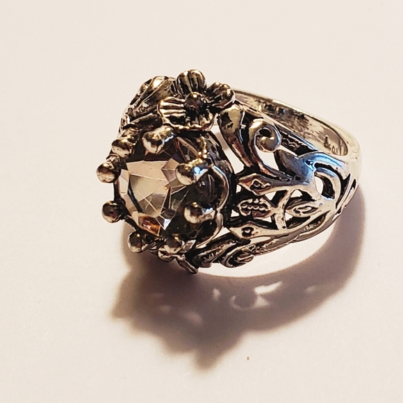 New STERLING SILVER plated AMETHYST VICTORIAN VINTAGE SZ 7 - Picture 4 of 7